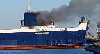 Samsun Limanı'nda gemi yangını