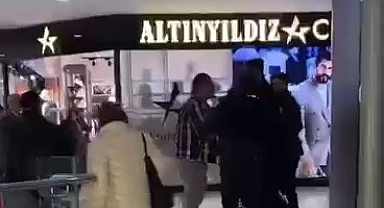 Müşteri ile güvenlik görevlisinin tartışması kamerada