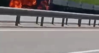Tır alev topuna döndü