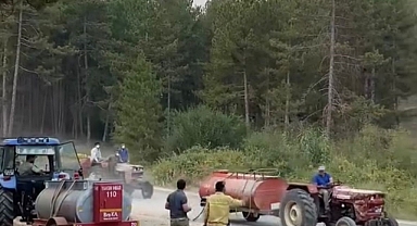 Dayanışmanın en güzel görüntüleri...Yangına jant üzerinde gitti