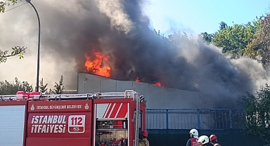 Pendik’te atık su arıtma tesisinde yangın çıktı.