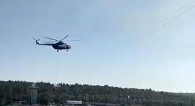 Yangına müdahale eden jandarma pilotundan büyük ustalık