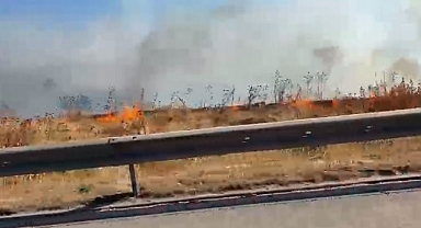 Bursa-İzmir-İstanbul otoyolunda yangın