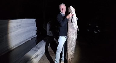 Çiçeközü Barajı'nda dev yayın balığı