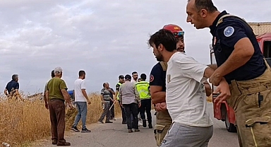 Direksiyon hakimiyetini kaybeden sürücü takla attı