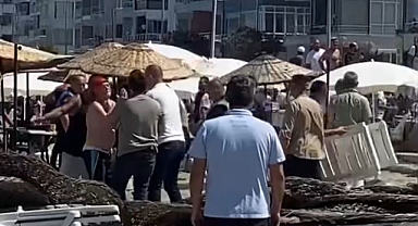 Halk plajında şezlong kavgası