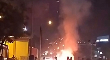 Bursa'da Seyir Halindeki Araç Alev Aldı