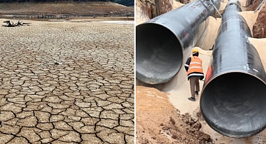 Bursa'da su getirmek için Çınarcık Barajı'ndan boru döşeniyor