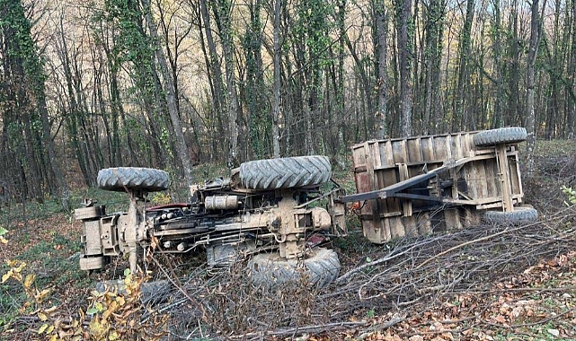İnegöl'de Devrilen Traktördeki 2 Kişi Yaralandı