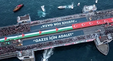 Galata Köprüsü’nde Filistin’e Destek Yürüyüşü Dünya Basınında Geniş Yankı Uyandırdı